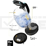 Чайник электрический Kitfort КТ-625-1 1.7л. 2200Вт черный/голубой (корпус: стекло), фото5