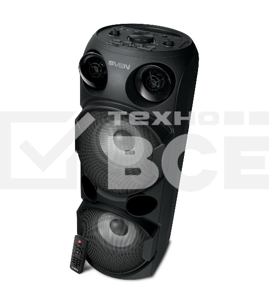 Колонка АС Sven PS-750, черный (80 Вт, TWS, Bluetooth, FM, USB, microSD, LED-дисплей, 2х4400мА*ч)
