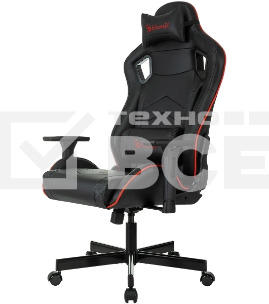Кресло игровое A4Tech Bloody GC-840 черный, сиденье черный, эко.кожа, с подголов. крестов. металл черный, пластик черный
