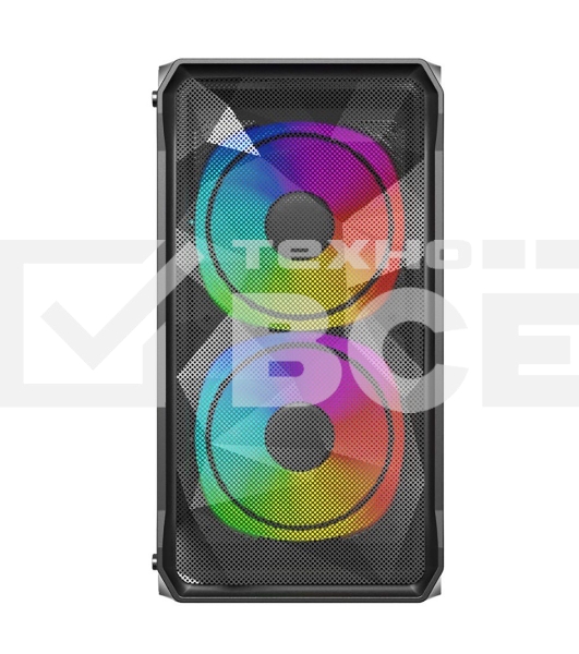 Компьютерный корпус Powercase Mistral Micro A3B ARGB, Tempered Glass, 2x 140mm ARGB PWM+1x 120mm ARGB PWM, чёрный, mATX  (CMMAB-A3)