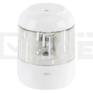 Точилка для карандашей электрическая Deli EH508-WH 1 отверстие пластик белый (батарея)