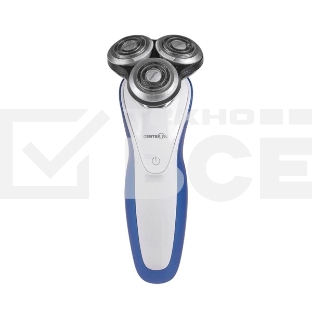Бритва Centek CT-2152 (сер/бел/син) 5 ВТ, 3 плав. головки, аккумулятор+работа от сети