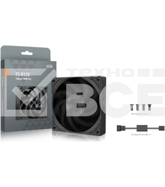 Вентилятор для корпуса PCCooler F5 R120 черный, 120 мм, 2200 об/мин, 32 дБ, 4 pin