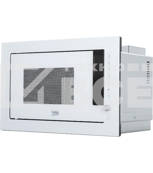 Микроволновая печь встраиваемая Beko BMGB 25333 WG белый, 25 л, 900 Вт, переключатели - поворотный механизм/сенсор