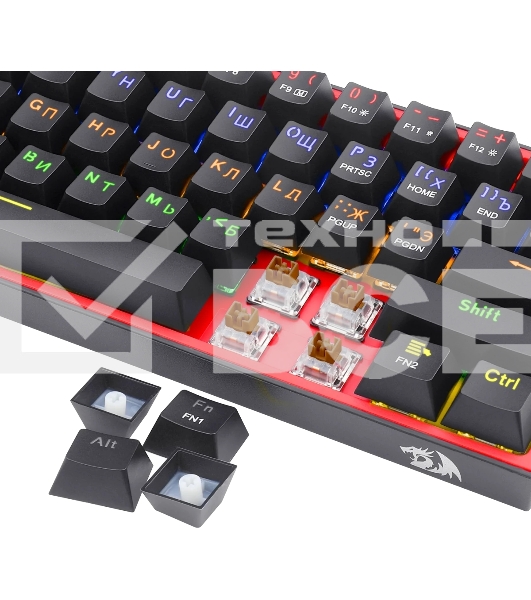 Клавиатура проводная REDRAGON Fizz RU черный