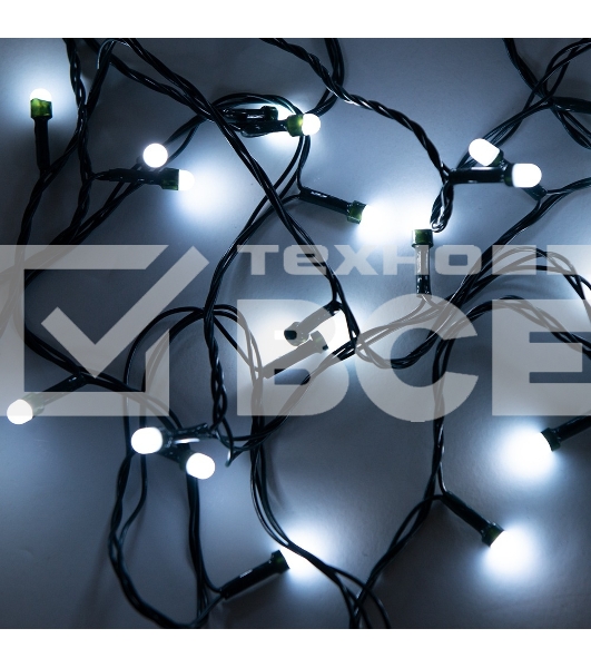 Гирлянда светод. Funray Минишарики, SE-MINI-110W, 10М, 100LED, хол.белый,темно-зел.шн 0,7м, контр,