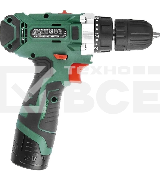 Дрель-шуруповерт аккумуляторная Haммer ACD12CS, Аккумуляторная, 12В