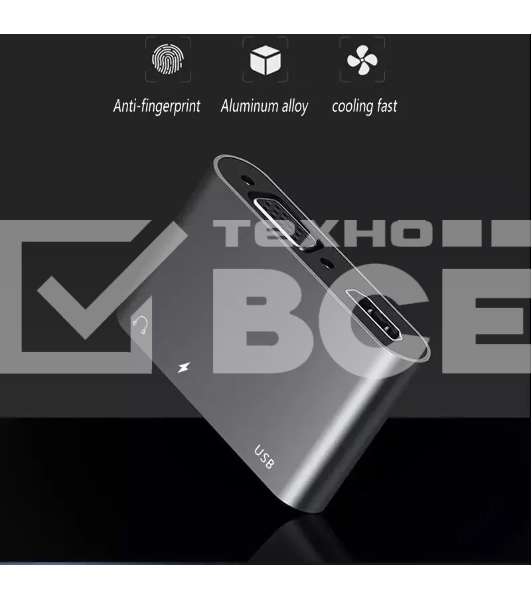 Адаптер USB Type-Cm-->VGA, HDMI 4k*30Hz, USB3.0, PD, Audio,iOpen (Aopen/Qust/VCOM)<ACU4511>