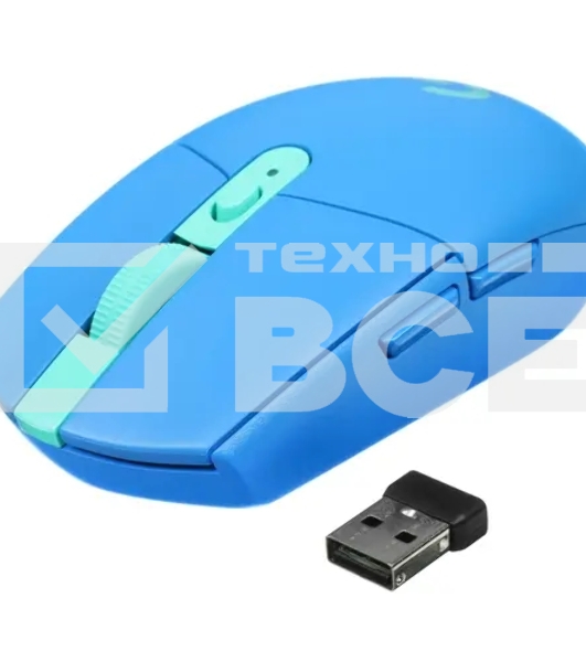 Мышь беспроводная Logitech G304 Lightspeed синий, 12000 dpi, радиоканал, USB, кнопки - 6
