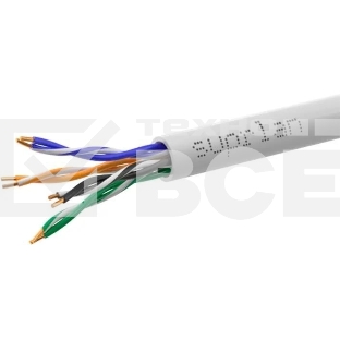 Кабель сетевой информационный Suprlan 01-0332-1, кат.5E U/UTP, 4 пары, 24AWG, PVC, внутренний, 100м, серый