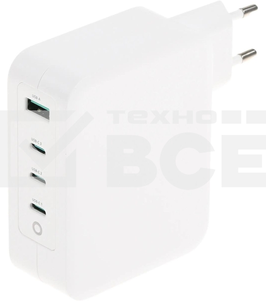 Сетевое зарядное устройство (адаптер питания) TopON GaN 130W 3xType-C, USB, Power Delivery, Quick Charge 4.0, белый TOP-GaN-130W