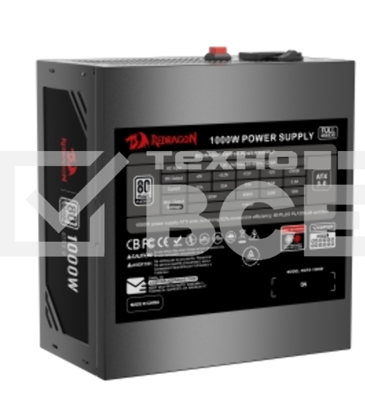 Блок питания для ПК Redragon RGPS-1000W 1000Вт,модульный,80+Plat,черный