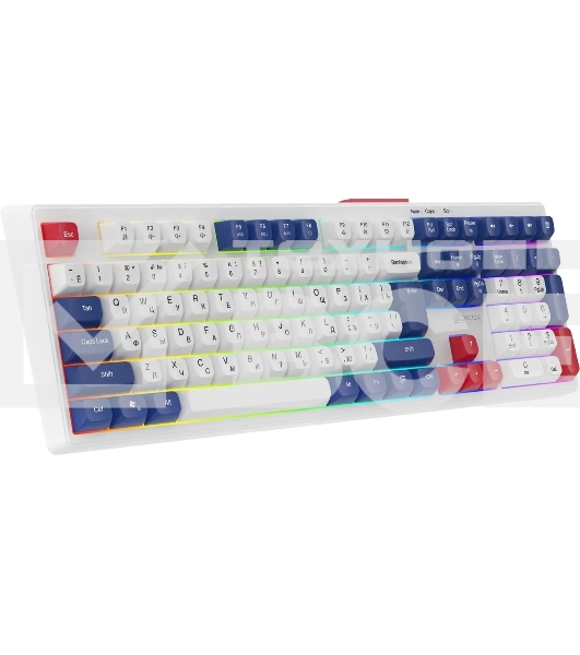 Клавиатура проводная Oklick 725G белый/красный USB Multimedia for gamer LED (2070294)