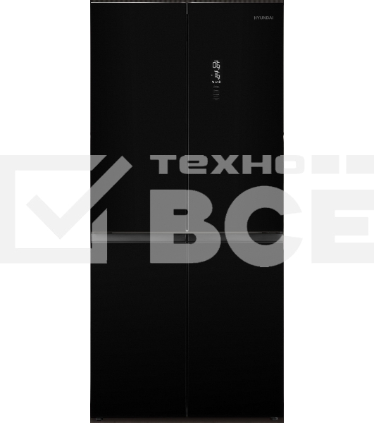 Холодильник Hyundai CM45083F черный трехкамерный 289/144л морозилка снизу, No Frost, Side by Side