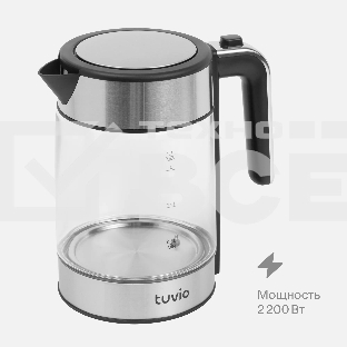 Чайник электрический Tuvio TUK217H1, режим поддержания тепла, 1.7 л, серебристый