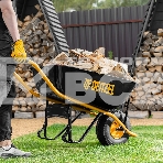 Тачка строительная Denzel усиленная, объем 130 л, 230 кг, колесо 15х6.00-6, фото3