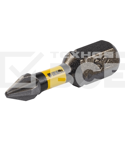 Набор бит торсионных Denzel PH1x25 мм, лазерная обработка шлица, сталь S2, 10 шт.