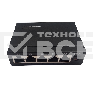 Коммутатор неуправляемый NEOMAX NMS-105P-1000-S, 5 портов 1000 Mbps, металл