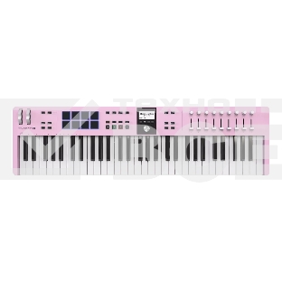 Клавиатура MIDI 231535 Arturia KeyLab Essential 61 mk3 Rose Quartz 61 клавиша, LCD дисплей, 9 энкодеров, 8 пэдов, 9 фейдеров, 12 кнопок управления, колеса высоты тона и модуляции, 1/4' Jack вход для педали, MIDI выход, Type-C