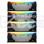 Оперативная память Kingston Fury Renegade, DDR4, 64GB (4x16GB), 3600MHz, CL16, с радиатором, RGB, серебристый/черный, фото 1
