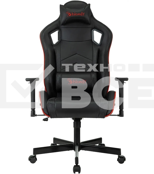 Кресло игровое A4Tech Bloody GC-840 черный, сиденье черный, эко.кожа, с подголов. крестов. металл черный, пластик черный