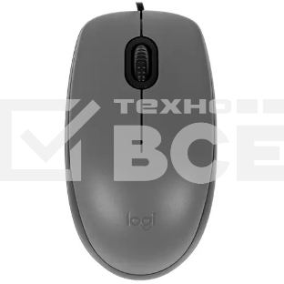 Мышь проводная Logitech M111 SILENT серый, 1000 dpi, USB, кнопки - 3