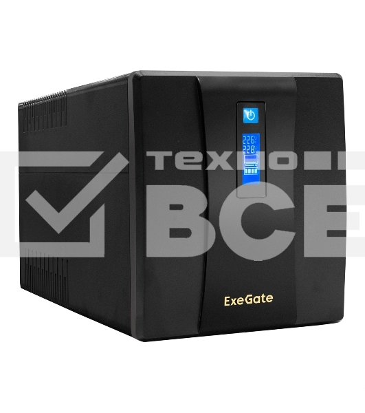 Источник бесперебойного питания ExeGate SpecialPro Smart LLB-1200.LCD.AVR.4SH <1200VA/750W, LCD, AVR, 4*Schuko, Black>