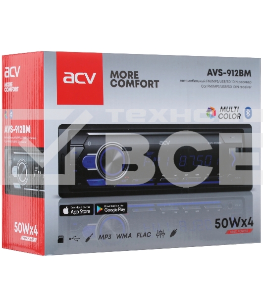 Автомагнитола ACV AVS-912BM 1DIN 4x50Вт