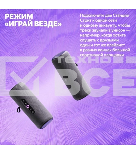 Умная колонка Яндекс Станция Стрит с Алисой, портативная, модель YNDX-00030GRY (серый)