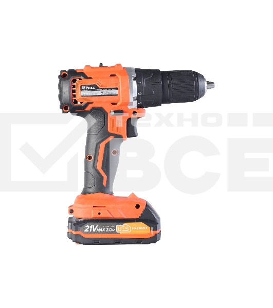 Дрель-шуруповерт Patriot BR 210Li, Аккумуляторная, 21В, 2 АКБ, Кейс