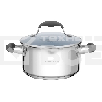 Кастрюля Maunfeld LAURA MCS31S08GR из нержавеющей стали со стеклянной крышкой, 20 см, 3,1 л., фото 1