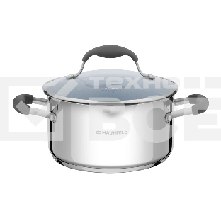 Кастрюля Maunfeld LAURA MCS31S08GR из нержавеющей стали со стеклянной крышкой, 20 см, 3,1 л.