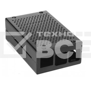 Корпус перфорированный Qumo, Aluminum Case, Raspberry Pi 4B, black(RS026)