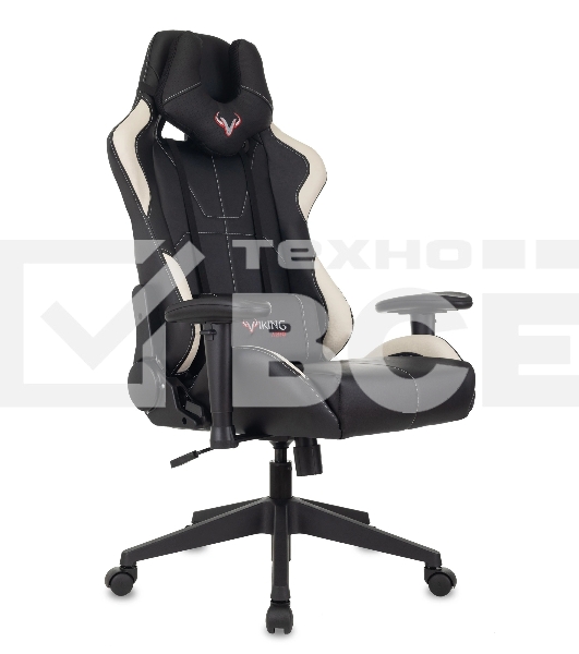 Кресло игровое Бюрократ VIKING 5 AERO WHITE черный/белый искусственная кожа