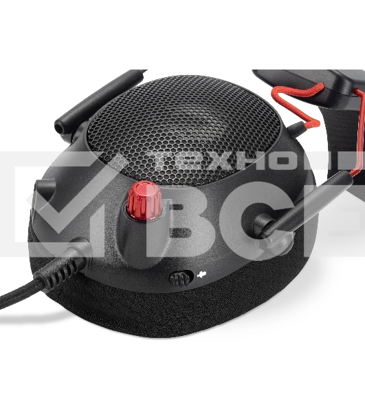 Наушники с микрофоном Оклик HS-L305G черный/красный 2м мониторные оголовье (2060511)