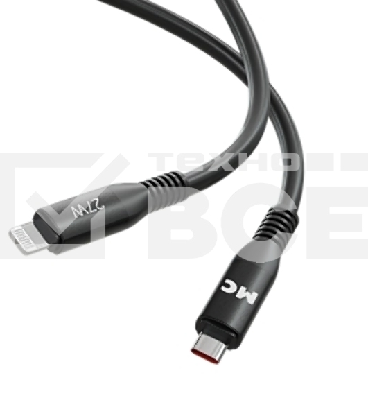 Дата-кабель MORE CHOICE (4620202554567) K83ia USB 3.0A PD 27W для Lightning ng 8-pin Type-C - 1м, черный