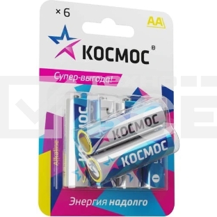 Элемент питания Космос алкалиновый AA/LR06 BP-6 (блист.6шт)