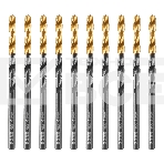 Сверло по металлу Denzel 4 мм, HSS-Tin, Golden Tip, 10 шт., фото 1