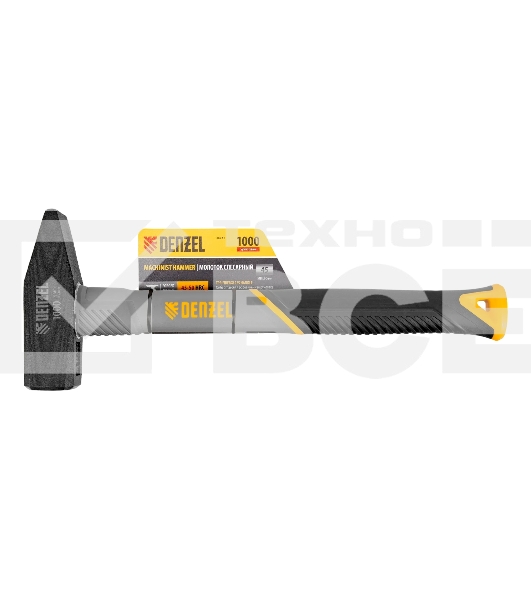Молоток слесарный Denzel 1000 г, кованый, фибергласовая рукоятка c TPR покрытием
