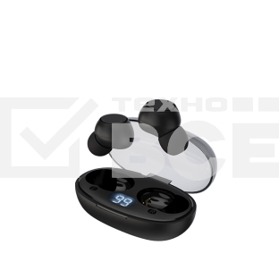 Беспроводные наушники Maxvi MHF-109BT черные TWS\капли\LCD\Sensor\200 мАч\5.2\кабель Type-C