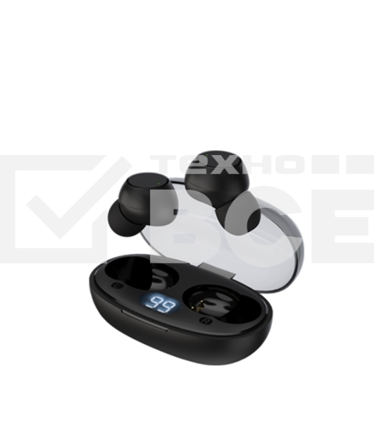 Беспроводные наушники Maxvi MHF-109BT черные TWS\капли\LCD\Sensor\200 мАч\5.2\кабель Type-C