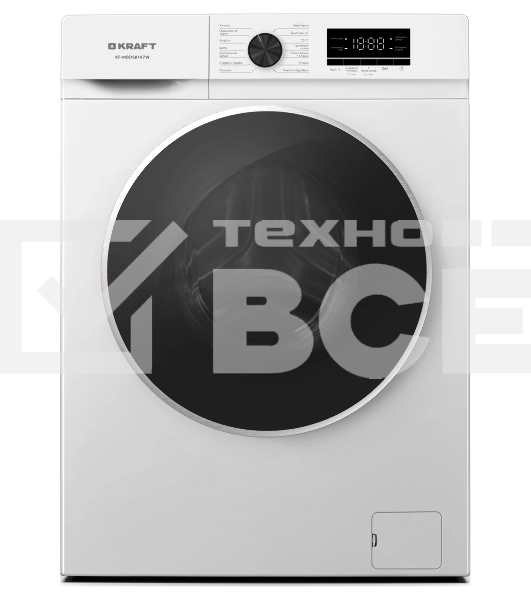 Стиральная машина KRAFT KF-MBDS8147W белый, загрузка фронтальная 8 кг, 1400 об/мин, класс: А+++
