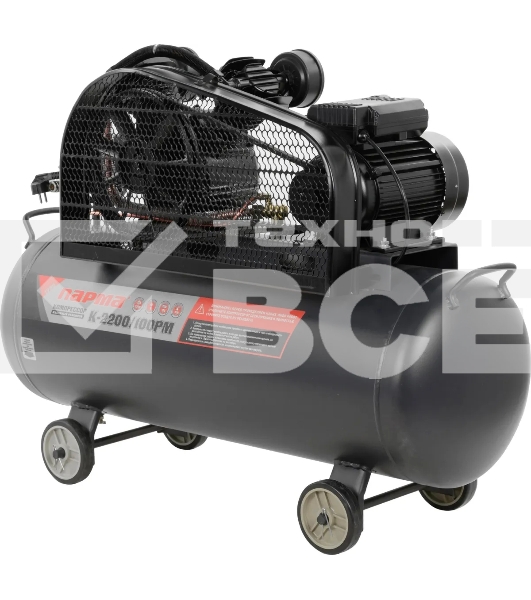 Компрессор поршневой Парма K-2200/100РМ масляный, 336 л/мин, 100 л, 2200 Вт, серый/черный