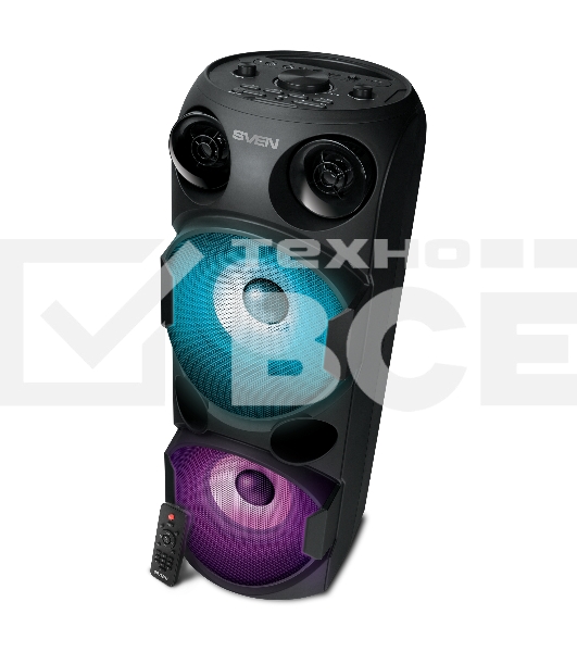Колонка АС Sven PS-750, черный (80 Вт, TWS, Bluetooth, FM, USB, microSD, LED-дисплей, 2х4400мА*ч)