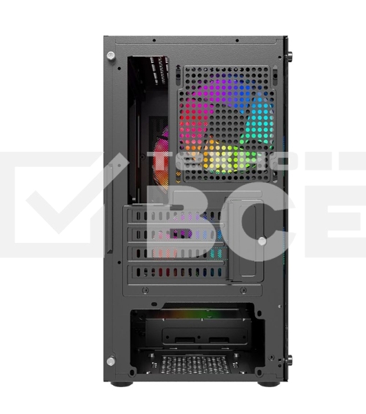 Компьютерный корпус Powercase Mistral Micro A3B ARGB, Tempered Glass, 2x 140mm ARGB PWM+1x 120mm ARGB PWM, чёрный, mATX  (CMMAB-A3)