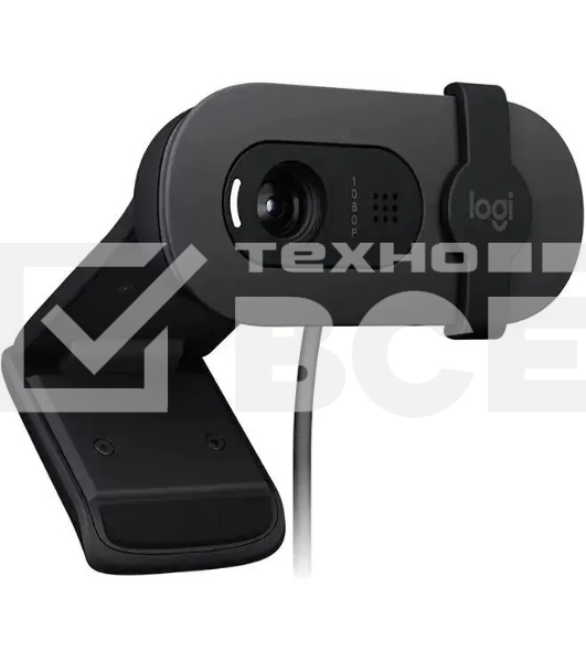 Веб-камера Logitech HD Webcam Brio 100 черный 2Mpix (1920x1080) USB-A с микрофоном (960-001587)