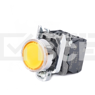 Кнопка SB4 с подсветкой в сборе модульная 22мм желтая металл 24ВDC 1НО+1НЗ