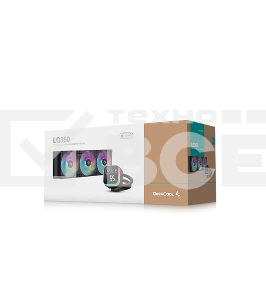 Система жидкостного охлаждения DEEPCOOL LQ360 черный, 120 мм, алюминий/медь, 2400 об/мин, 38.71 дБ, 4 pin, 350 Вт