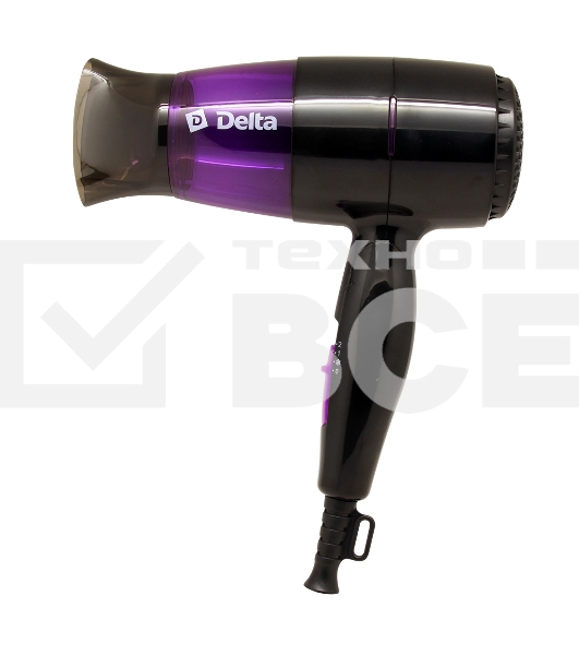 Фен Delta DL-0907 черный с фиолетовым