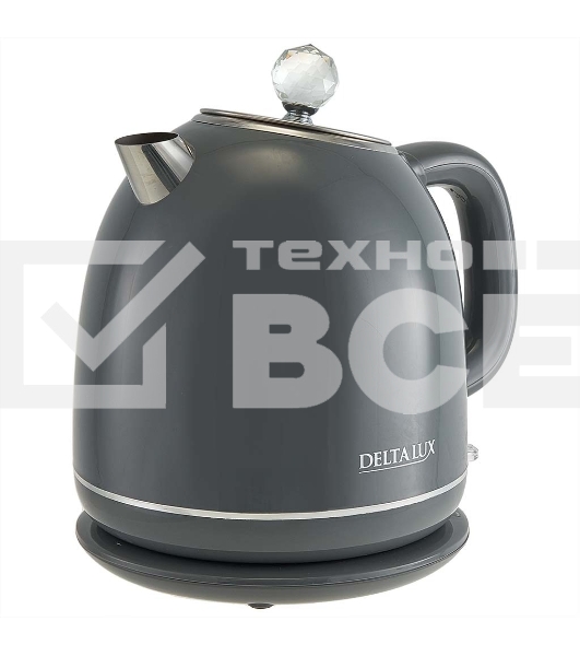 Чайник электрический Delta LUX DE-1018 (1,7 л. металл/пластик) серый